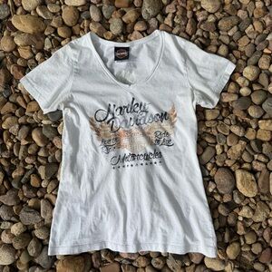 Harley-Davidson White Graphic Short Sleeve Tee